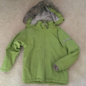 GIRLS SNOW SKI SNOWBOARDING GREEN JACKET 12/14 L